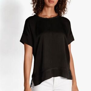 RACHEL ZOE Ella Sateen Tee Shirt Womens Comfortable